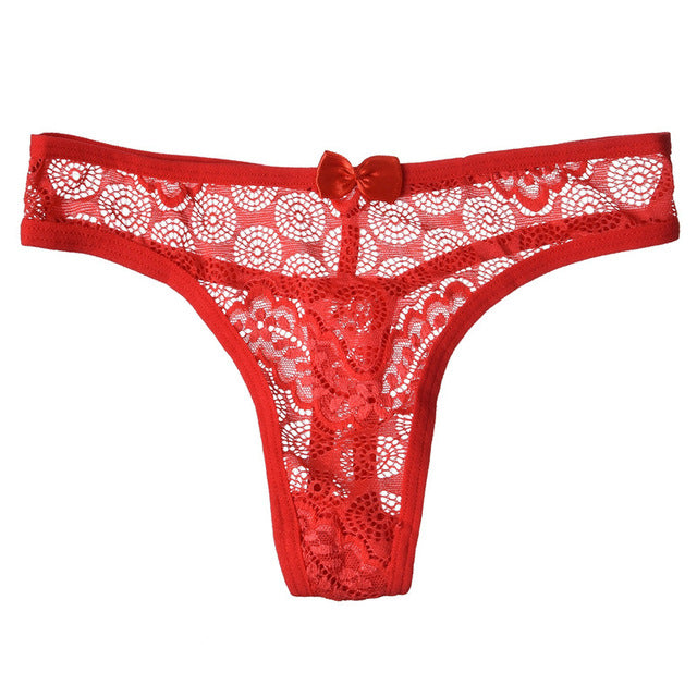 New Arrival Sexy Lace Panties Seamless G-String Hollow Out Transparent Low Waist Underwear for Women