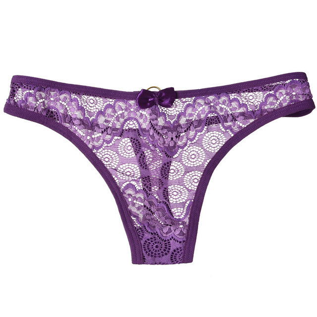 New Arrival Sexy Lace Panties Seamless G-String Hollow Out Transparent Low Waist Underwear for Women