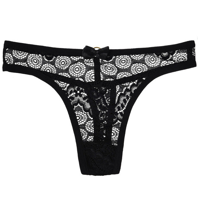 New Arrival Sexy Lace Panties Seamless G-String Hollow Out Transparent Low Waist Underwear for Women