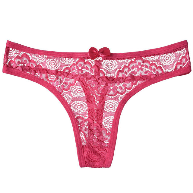 New Arrival Sexy Lace Panties Seamless G-String Hollow Out Transparent Low Waist Underwear for Women