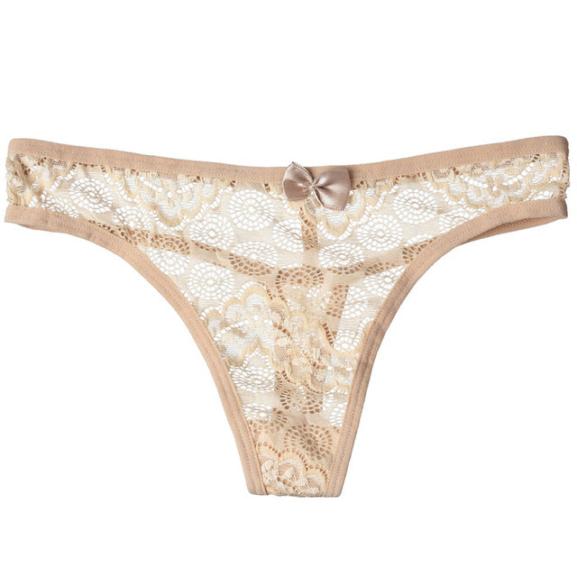 New Arrival Sexy Lace Panties Seamless G-String Hollow Out Transparent Low Waist Underwear for Women