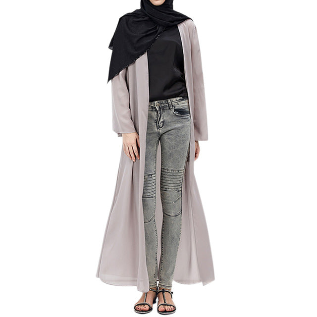 2017 Fashion Women Muslim Cardigan Turkish Dubai Clothing Long Coat Outwear Tops H9