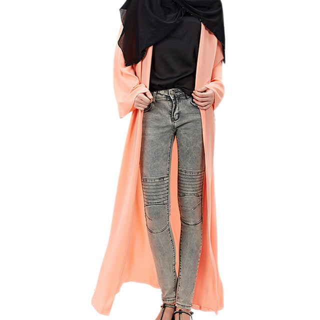 2017 Fashion Women Muslim Cardigan Turkish Dubai Clothing Long Coat Outwear Tops H9