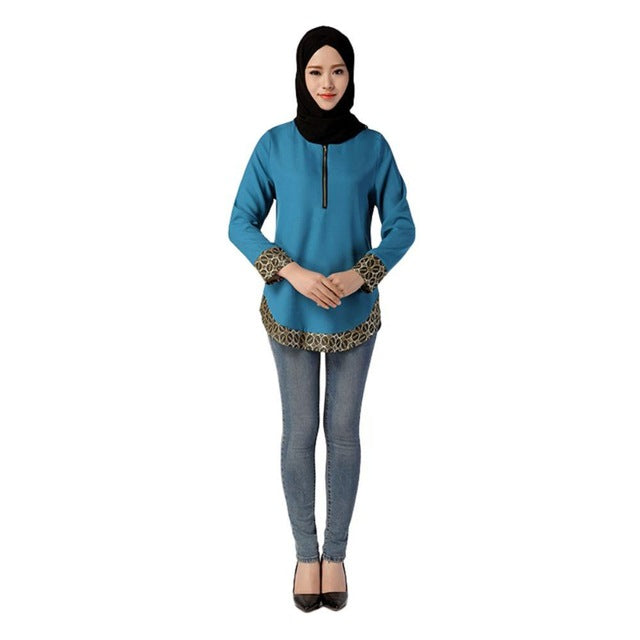 Muslim Loose Tops Plus Size For Ramadan Wear Loose Shirt Jacket of Plus Size Ramadan for Arab Turkish Women Clothing