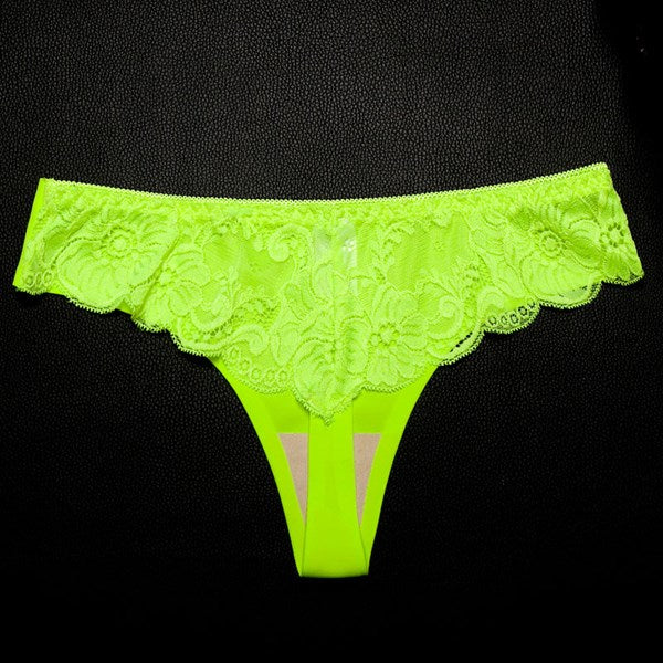 Women Lace Panties Sexy T-back Low Waist Seamless Thongs Breathable Transparent Underwear Temptation Lingerie